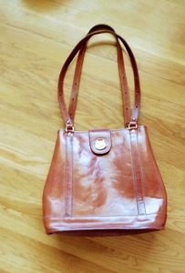 Brahmin cognac leather tote